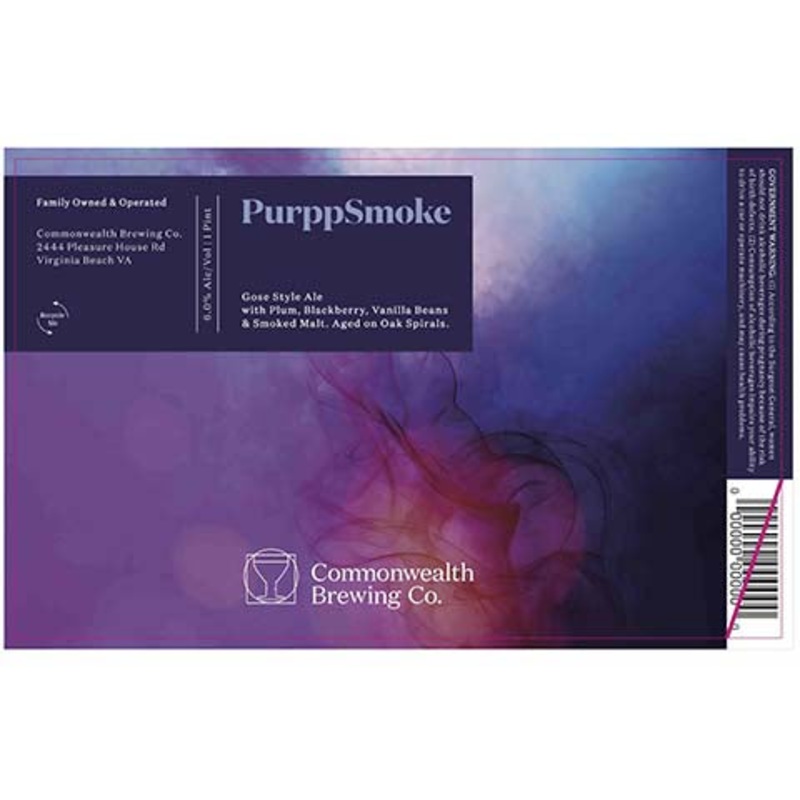 Commonwealth PurppSmoke Gose Style Ale 16OZ SINGLE CAN