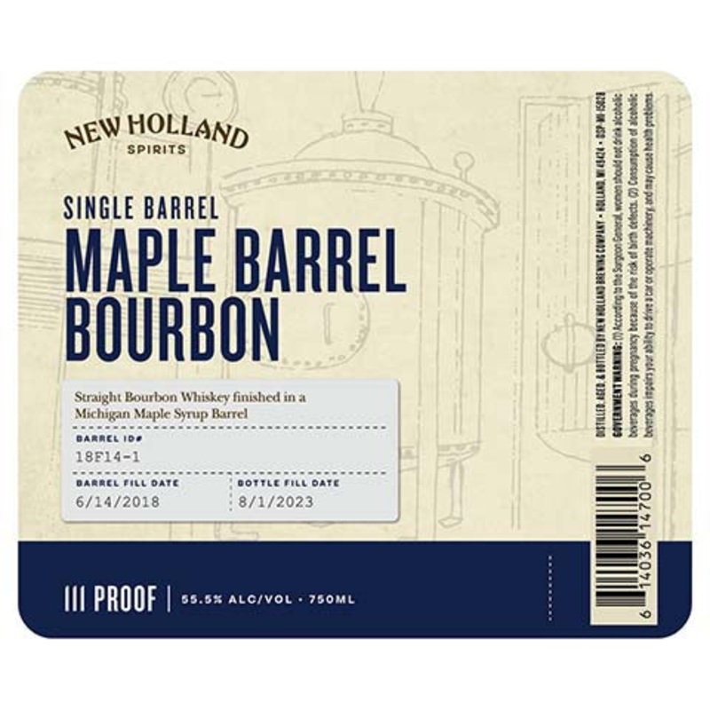 New Holland Maple Barrel Bourbon Whiskey 750ML BTL
