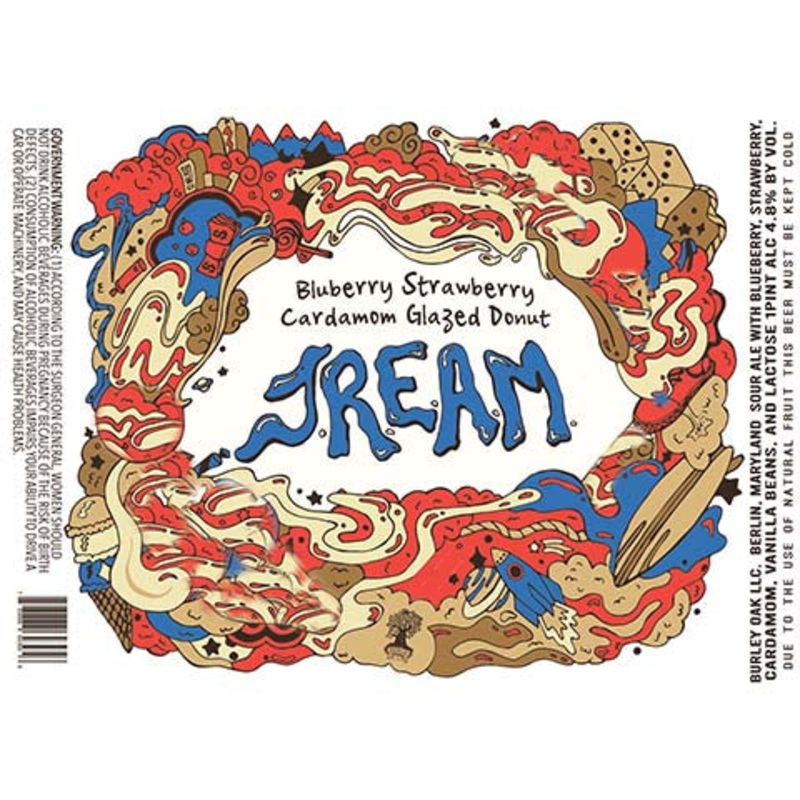 Burley Oak Blueberry Strawberry Cardamom Glazed Donut JREAM Sour Ale 16OZ SINGLE CAN