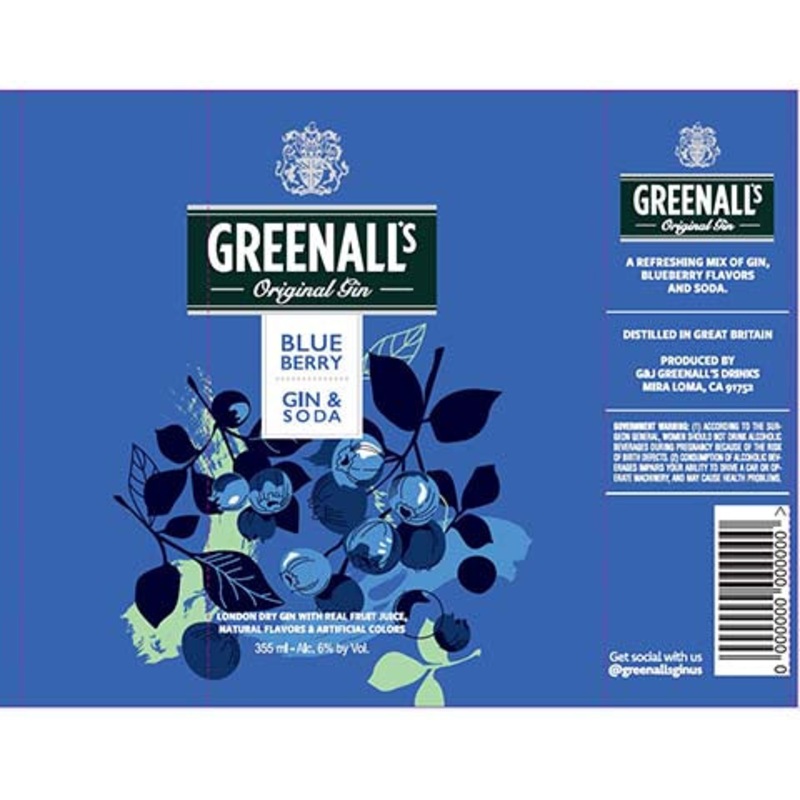 Grenall's Blueberry Gin & Soda 12OZ SINGLE BTL