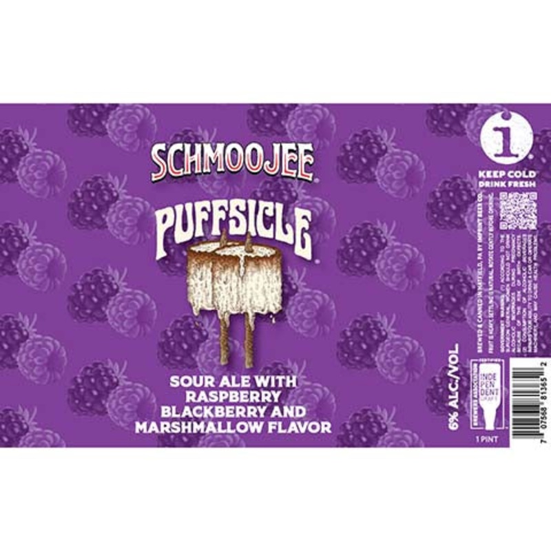 Imprint Schmoojee Puffsicle Raspberry Blackberry and Marshmallow Sour Ale 16OZ SINGLE CAN