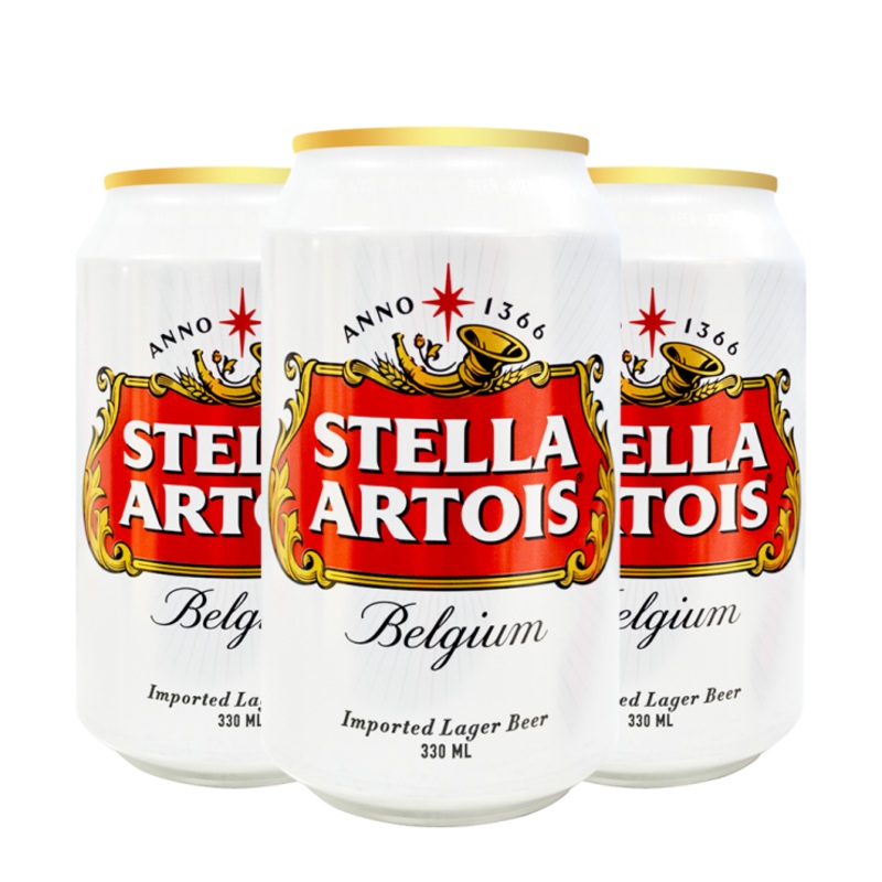 Stella Artois Beer 330ml Can x 3
