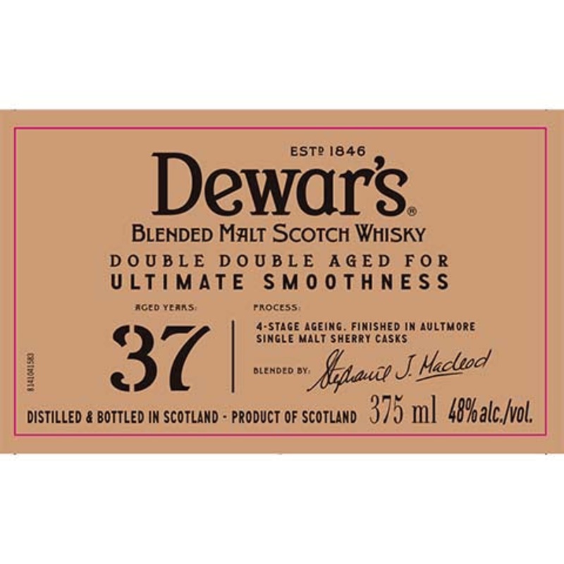 Dewar's Double Double Aged 37-Year-Old Blended Malt Scotch Whiskey 375ML BTL