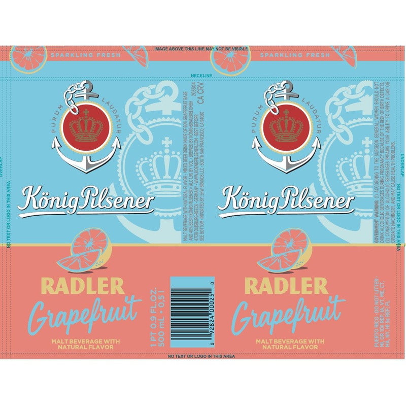 KONIG PILSNER GRAPEFRUIT RADLER CANS 6/4PK 16.9 oz (24)
