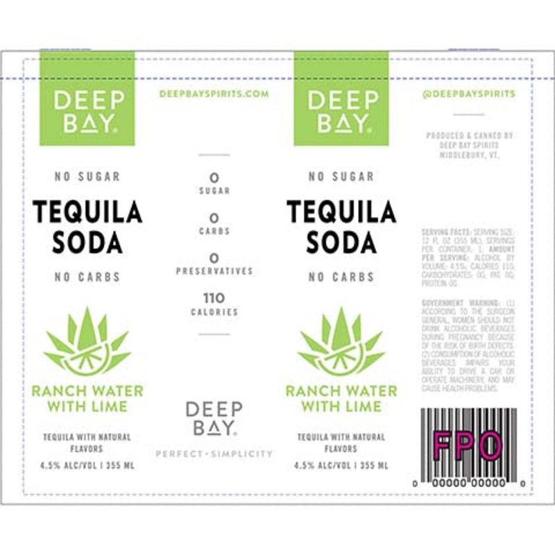 Deep Bay Ranch Water with Lime Tequila Soda 12OZ SINGLE CAN