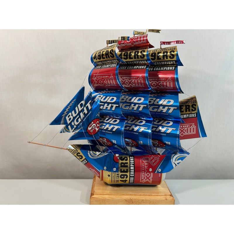 San Francisco 49ers 1988 Champions Super Bowl XXIII Beer Can Ship