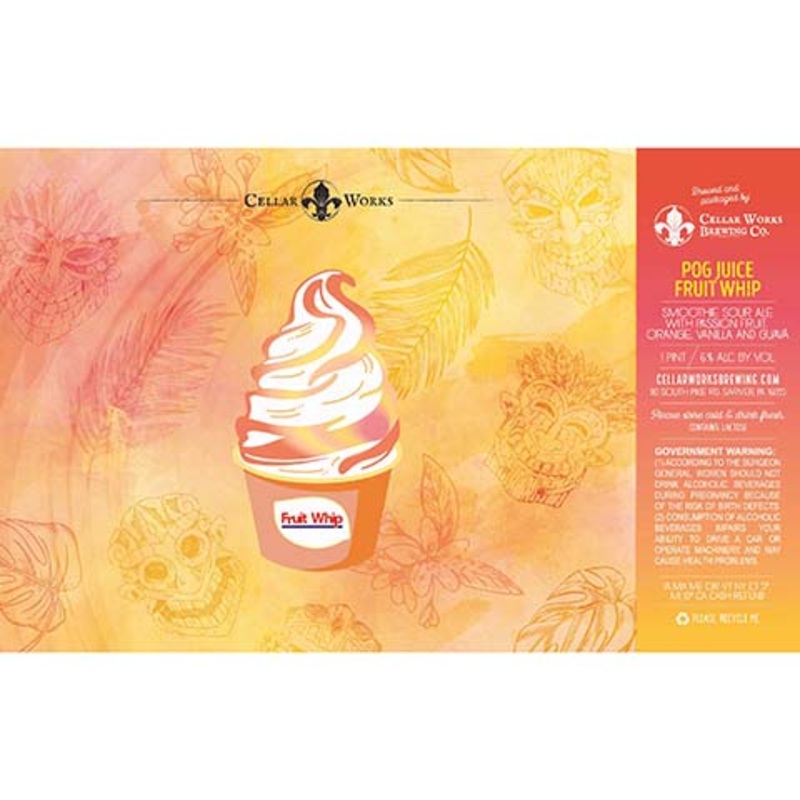 Cellar Works Pog Juice Fruit Whip Smoothie Sour Ale 16OZ SINGLE CAN