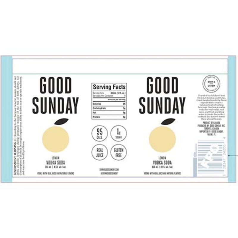 Good Sunday Lemon Vodka Soda 355ML CAN