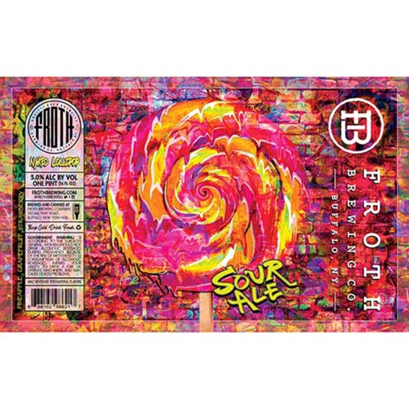 Froth Naked Lollipop Sour Ale (Pineapple, Grapefruit, Strawberry) 16OZ SINGLE CAN