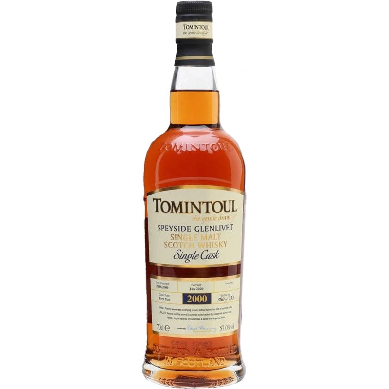 TOMINTOUL 2000 PORT PIPE CASK SINGLE MALT SCOTCH 700ML @ Windermere [1046333] 700 ml