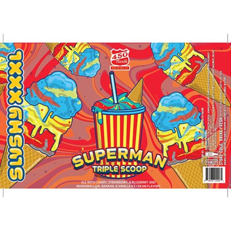 450 North SLUSHY XXXL Superman Triple Scoop Sour 16OZ SINGLE CAN