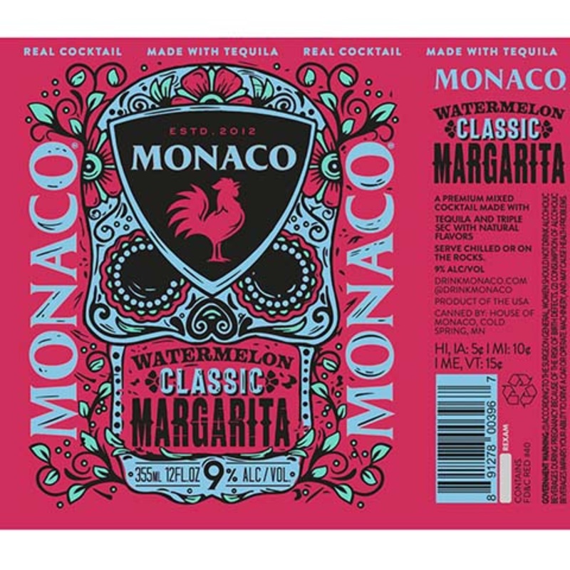 Monaco Watermelon Classic Margarita 12OZ SINGLE CAN