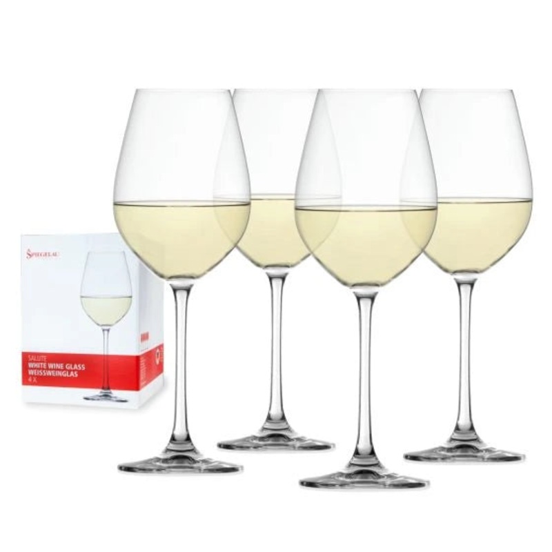 SPIEGELAU SALUTE WHITE GLASS 4PK @ Sage Hill [1022549] ml