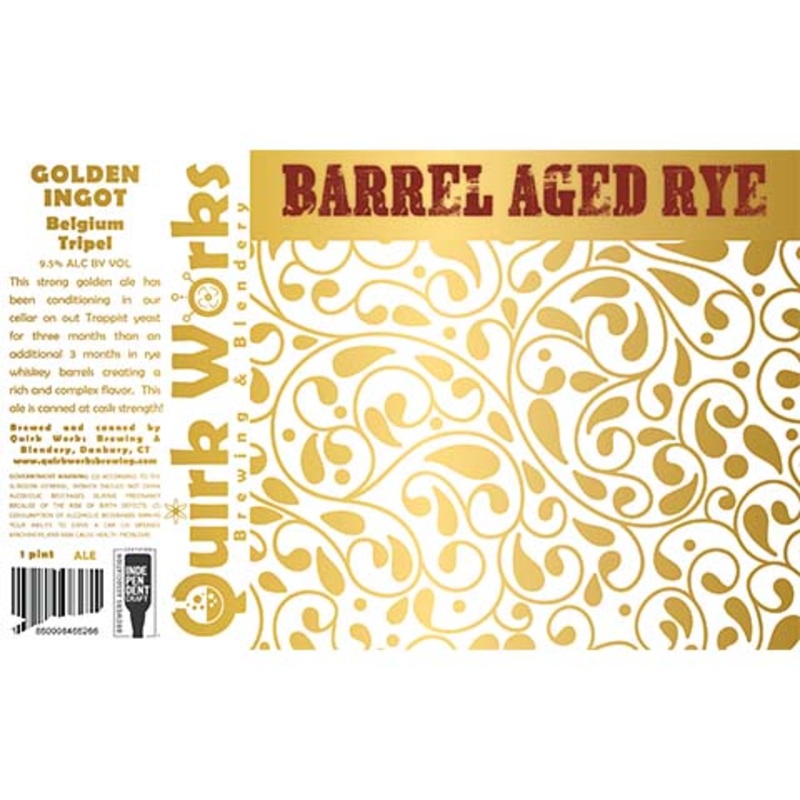 Quirk Works Barrel Aged Rye Golden Ingot Belgium Tripel 16OZ SINGLE CAN