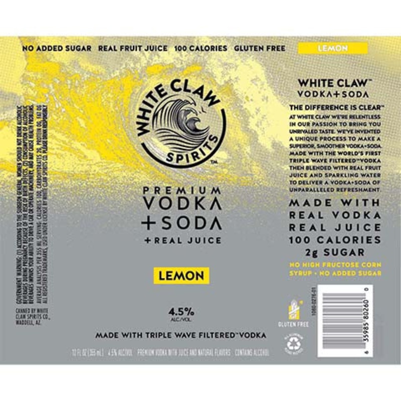 White Claw Lemon 12OZ SINGLE CAN