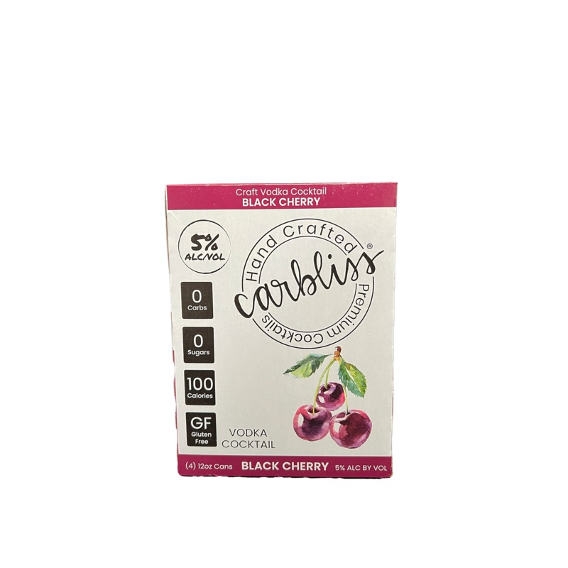 Carbliss Black Cherry Vodka Cocktail 4 Pack Cans