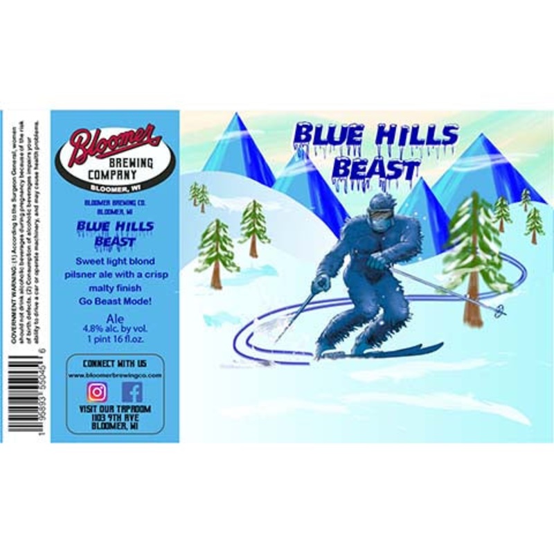 Bloomer Blue Hills Beast Pilsner Ale 16OZ SINGLE CAN