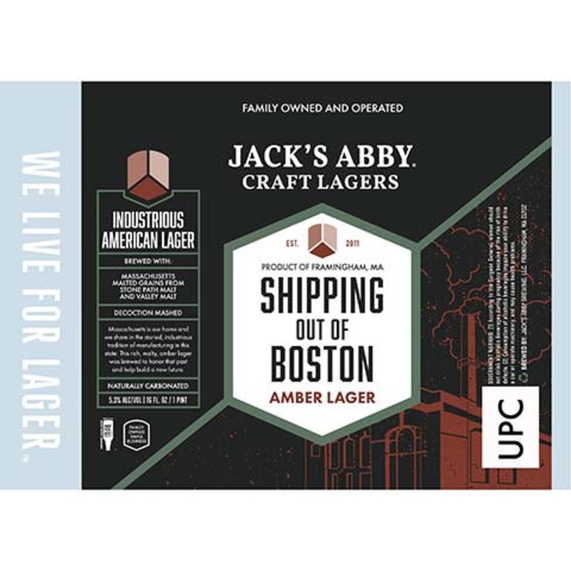 Jack's Abby Shipping Out Of Boston Amber Lager 16OZ SINGLE CAN