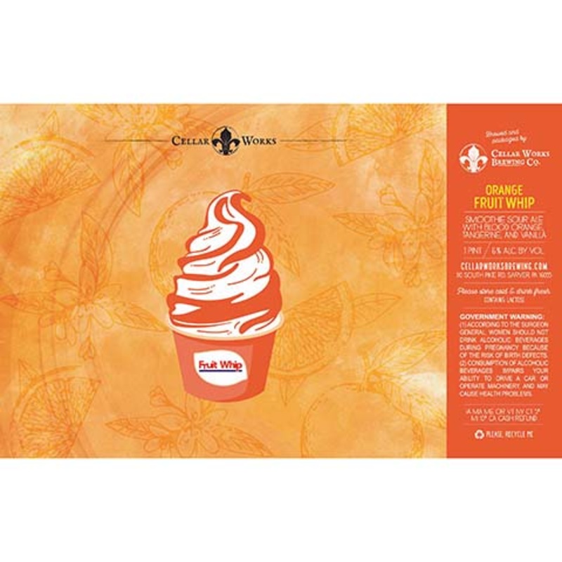 Cellar Works Orange Fruit Whip Smoothie Sour Ale 16OZ SINGLE CAN