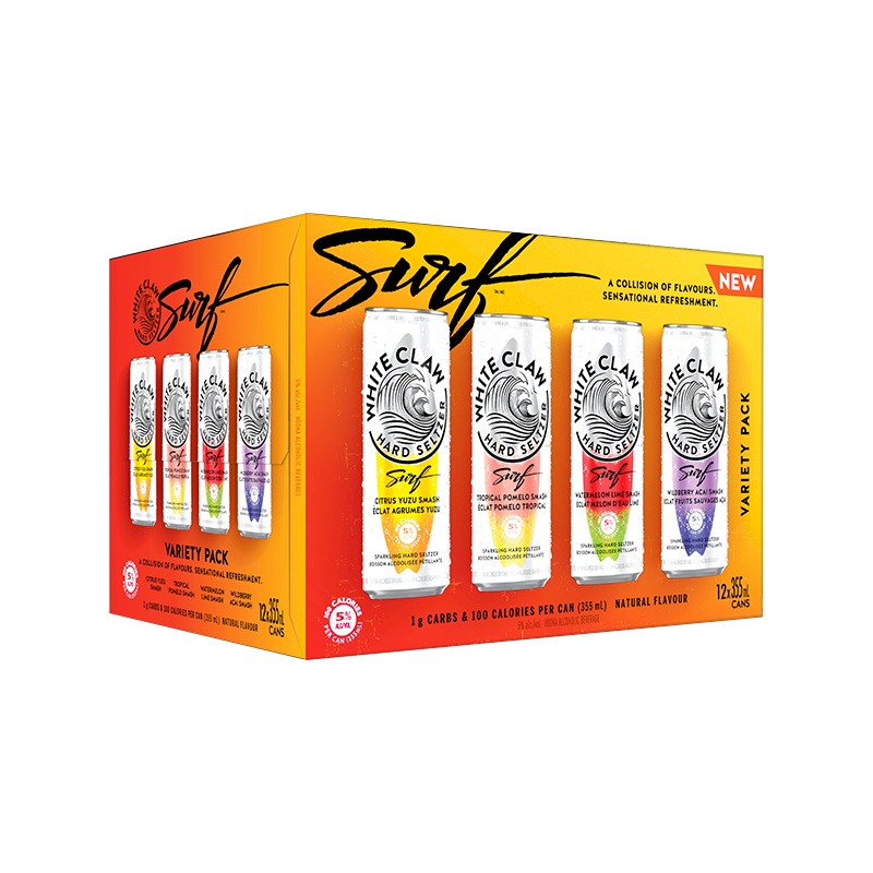 WHITE CLAW HARD SELTZER SURF MIXER 355ML 12PK CAN @ Southgate [1045529] 4260 ml