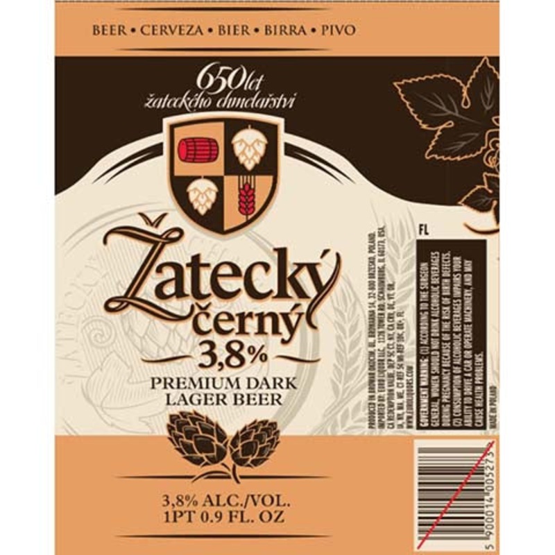 Zatecky Cerny Premium Dark Lager Beer 500ML BTL
