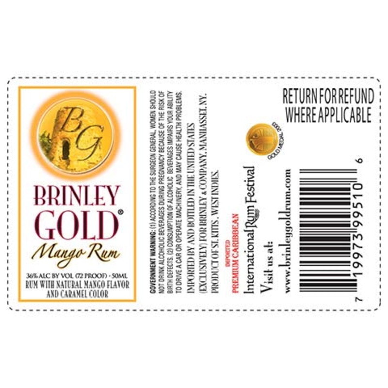 Brinley Gold Mango Rum 50ML BTL