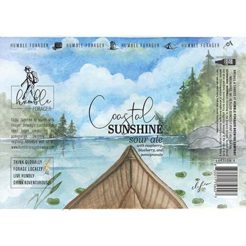 Humble Forager Coastal Sunshine V4: Raspberry, Blueberry, Pomegranate 16OZ SINGLE CAN