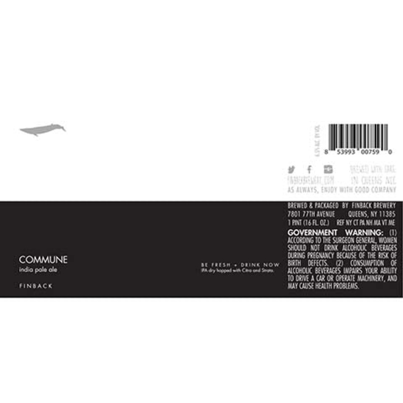 Finback Commune IPA 16OZ SINGLE CAN