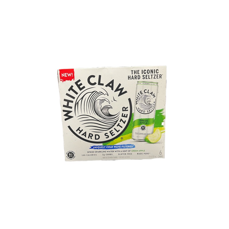 White Claw Green Apple Hard Seltzer 6 Pack Cans