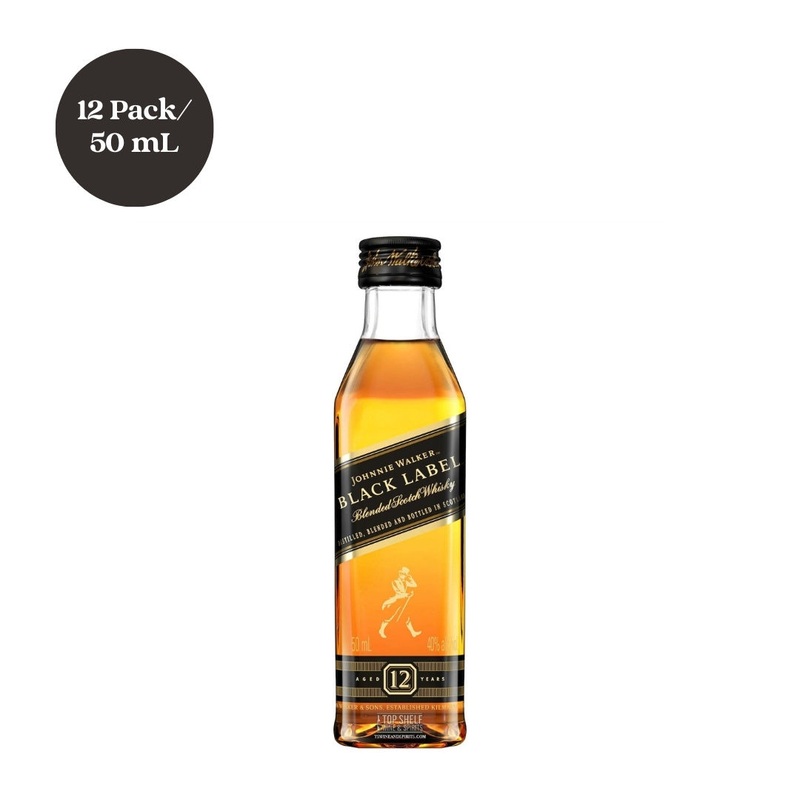 Johnnie Walker Black Label Blended Scotch Whisky 50mL 12pk Shots
