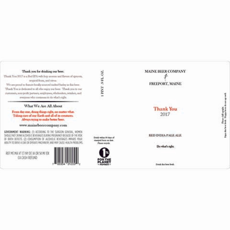 Maine Thank You 2017 Red IPA 500ML BTL