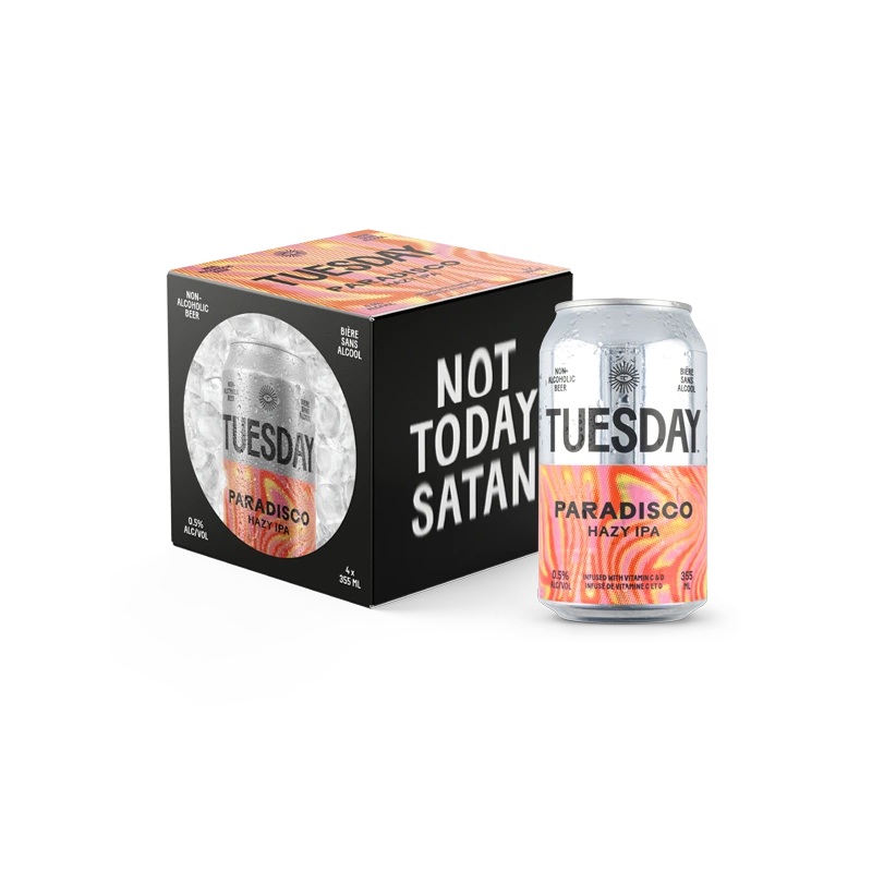 TUESDAY PARADISCO NON ALC HAZY IPA 355ML 4PK CAN @ Deerfoot City [1056160] 1420 ml