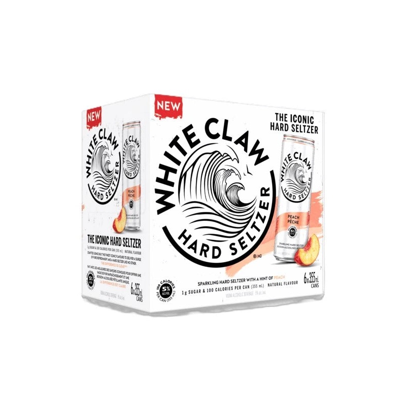 WHITE CLAW HARD SELTZER PEACH 355ML 6PK CAN @ Deerfoot City [1056104] 2130 ml