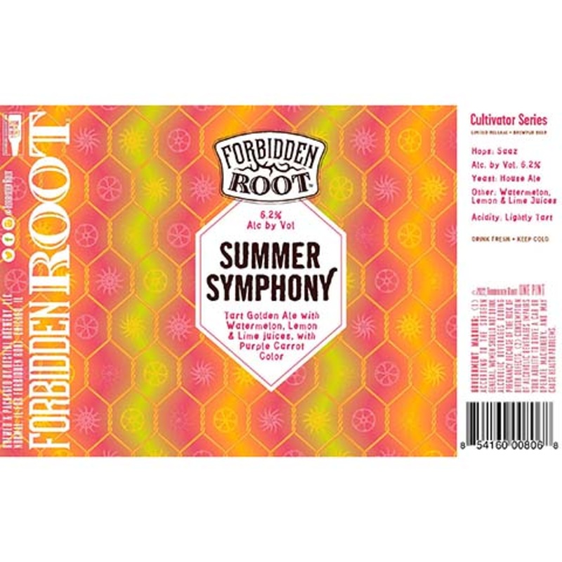 Destihl Forbidden Root Summer Symphony Tart Golden Ale 12OZ SINGLE CAN