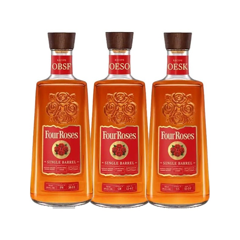 Four Roses Single Barrel Recipe OBSF, OESK, & OESO Bourbon Whiskey Collection