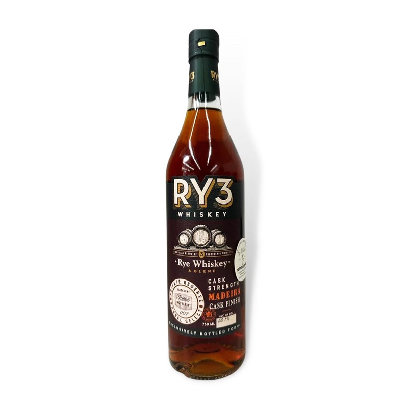 RY3 Rye Whiskey Cask Strength Madeira Cask Finish 'Sip Whiskey X Nestor Liquor' Private Selection 750ML