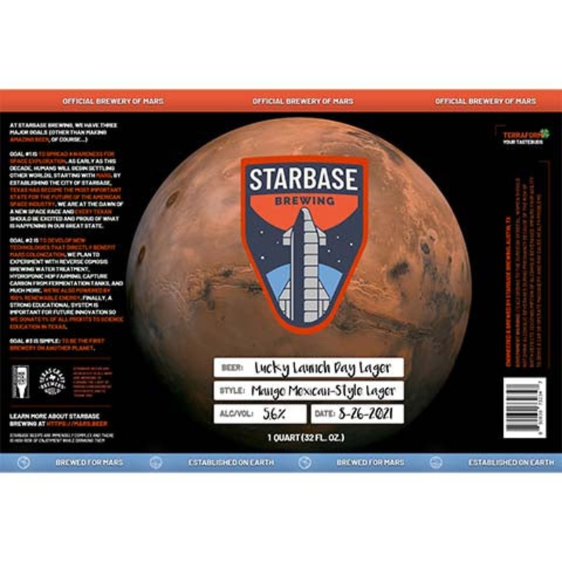 Starbase Lucky Launch Day Lager 32OZ SINGLE BTL