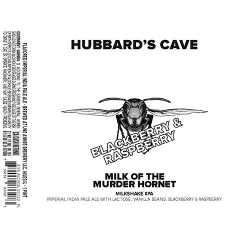 Une Annee Hubbard's Cave Milk of the Murder Hornet IIPA (blackberry & raspberry) 16OZ SINGLE CAN