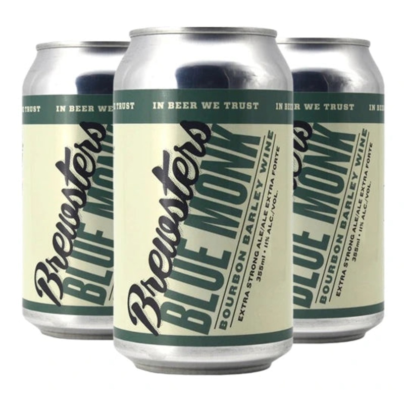 BREWSTERS BLUE MONK BOURBON BARLEY WINE 355ML 4PK CAN @ Southgate [1044519] 1420 ml