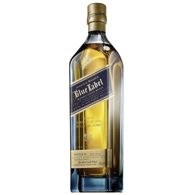 Johnnie Walker Blue Label 'Retirement is the Beginning' Engraved Bottle