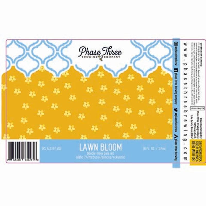 Phase Three Lawn Bloom DIPA 16OZ SINGLE CAN