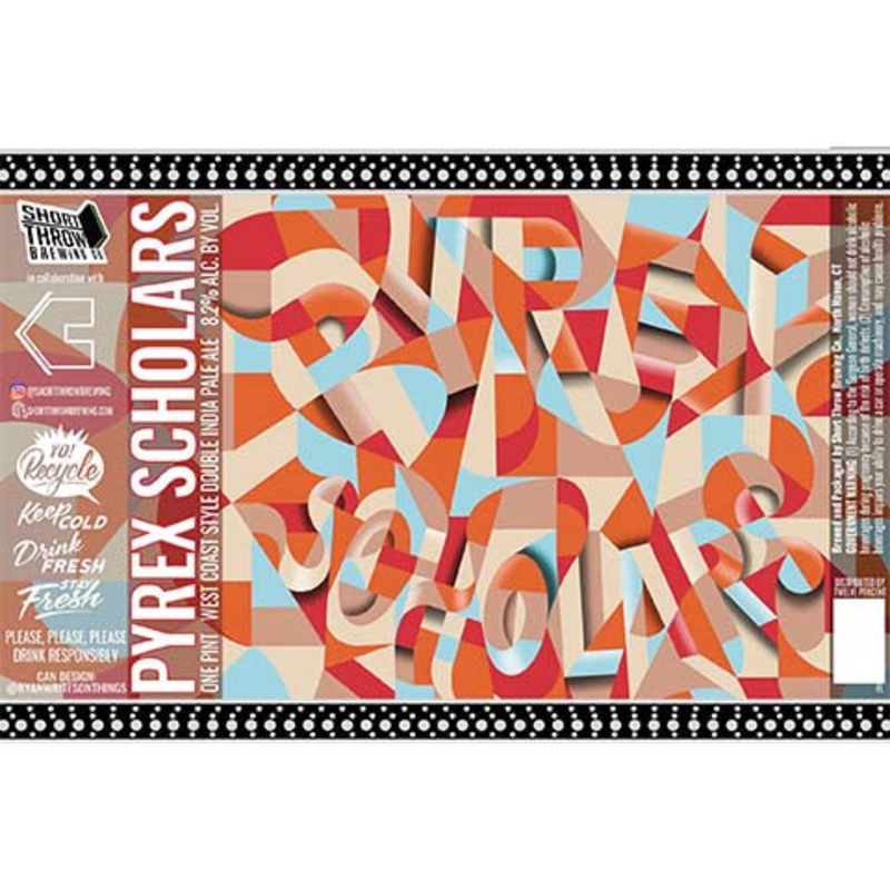 Short Throw Pyrex Scholars West Coast DIPA 16OZ SINGLE CAN
