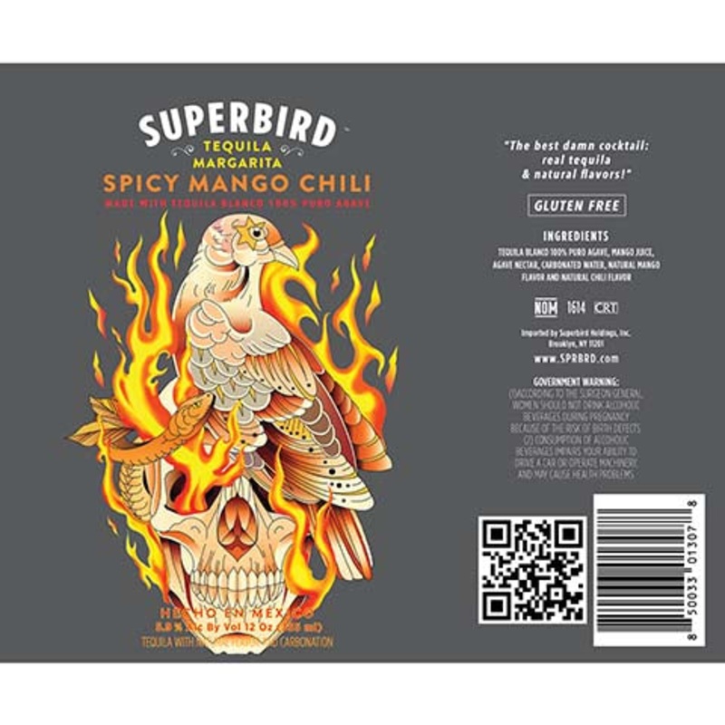 Superbird Tequila Margarita Spicy Mango Chili 12OZ SINGLE CAN