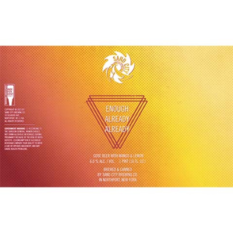 Sand City Enough Already Already Gose 16OZ SINGLE CAN