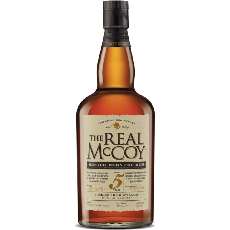 THE REAL MCCOY AGED RUM SINGLE BLENDED 5 YR 92 750ML 750ML