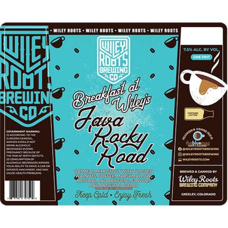 Wiley Roots Breakfast at Wiley's Java Rocky Road Oatmeal Milk Stout 16OZ SINGLE CAN