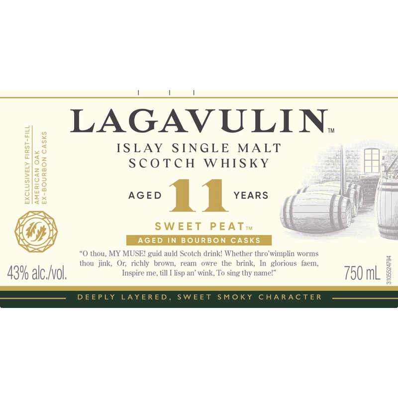 Lagavulin 11 Year Old Sweet Peat Islay Single Malt Scotch Whisky 750ml
