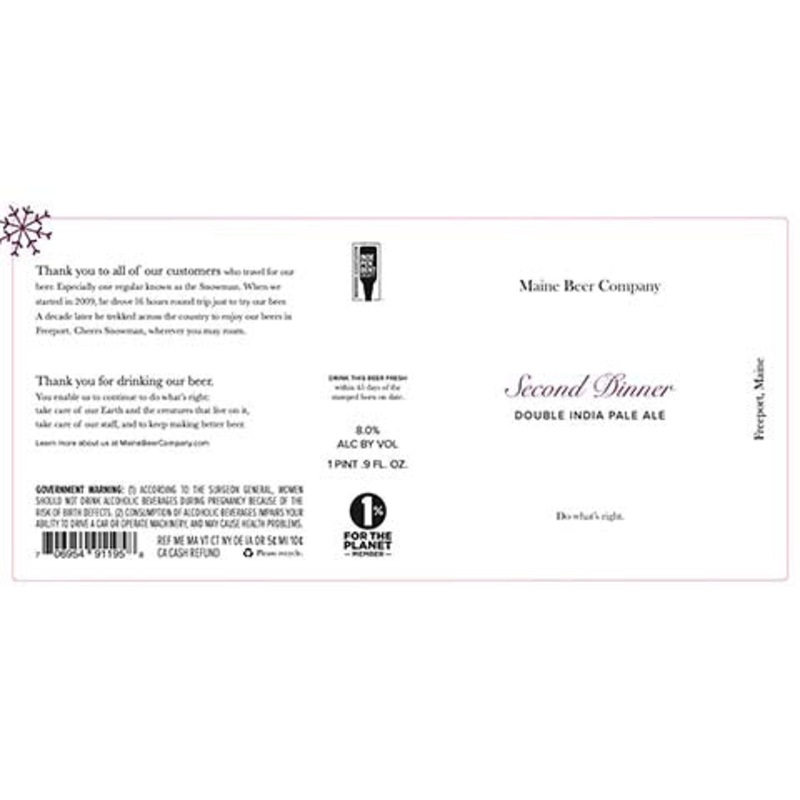 Maine Second Dinner DIPA 500ML BTL
