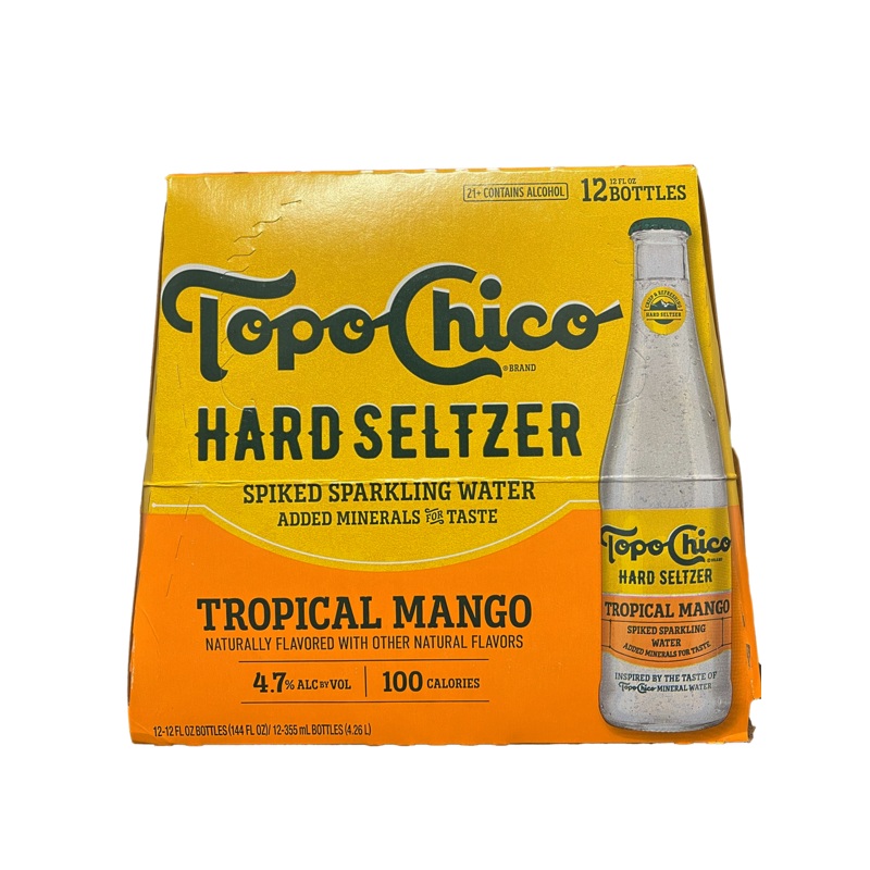Topo Chico Tropical Mango Hard Seltzer 12 Pack Bottles