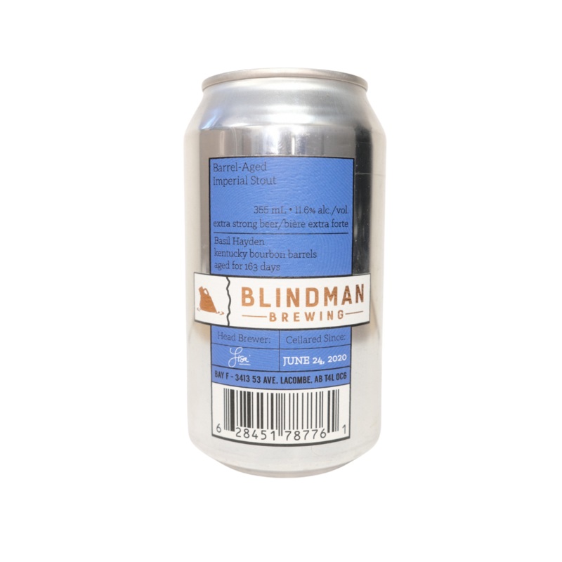 BLINDMAN BOURBON BARREL AGED IMPERIAL STOUT 355ML CAN @ Airdrie [1029680] 355 ml